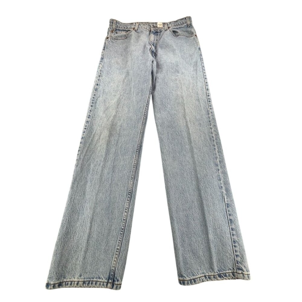 Levis 505 Regular Fit Straight Leg Jeans W38 L32 Light Wash Denim Mens Denim '98